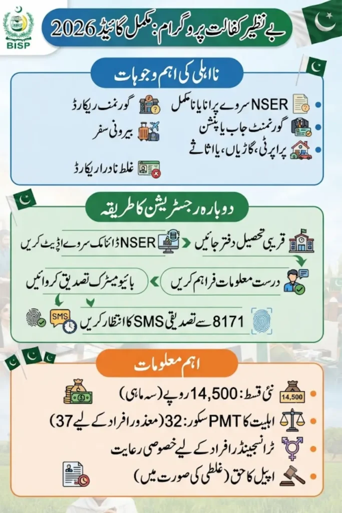 Benazir Kafalat Disqualification Problem How to Re-Register in 2026