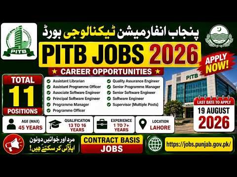 PITB Jobs 2026 Online Apply